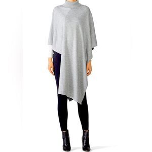 Slate & Willow Gray Asymmetrical Poncho Size Small Wool Cotton Lagenlook